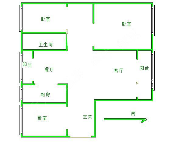 金方世纪城 110平 43万 三室两厅